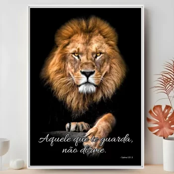 Quadro Decorativo Leão Salmo Color