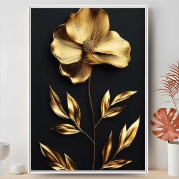 Quadro Decorativo Coleção Floral Black lV