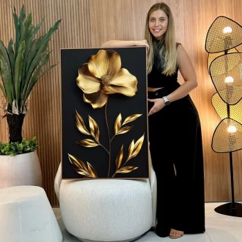 Quadro Decorativo Coleção Floral Black lV