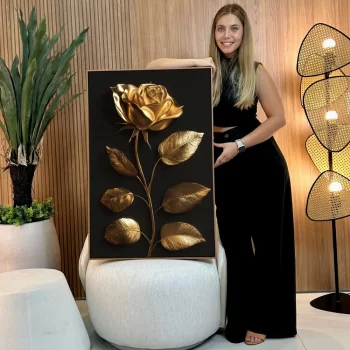 Quadro Decorativo Coleção Floral Black Vll