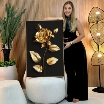 Quadro Decorativo Coleção Floral Black Vlll