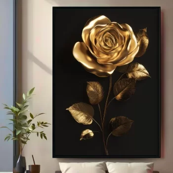 Quadro Decorativo Coleção Floral Black lX