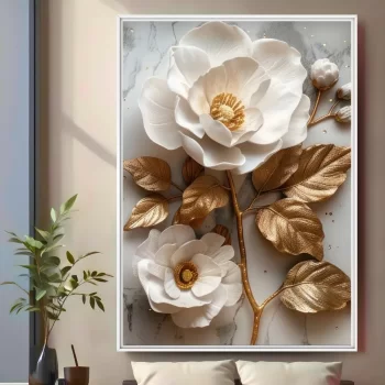 Quadro Decorativo Coleção Floral Branca lV