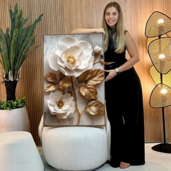 Quadro Decorativo Coleção Floral Branca lV