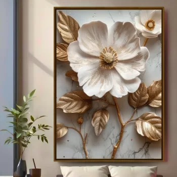 Quadro Decorativo Coleção Floral Branca V