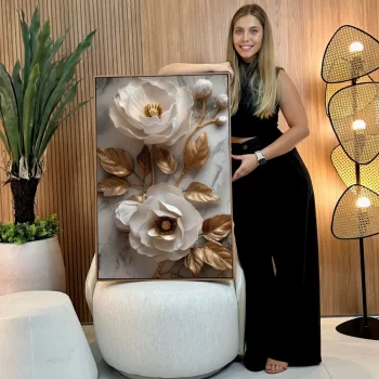 Quadro Decorativo Coleção Floral Branca Vl