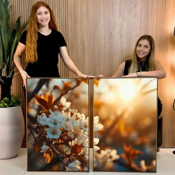 Kit Quadro Decorativo Floral Fim De Tarde I