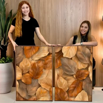 Kit Quadro Decorativo Folhas Outonadas I