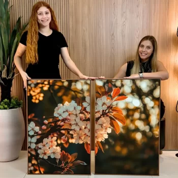 Kit Quadro Decorativo Floral Fim De Tarde II