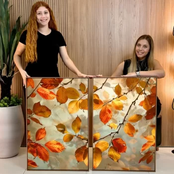 Kit Quadro Decorativo Folhas Outonadas II