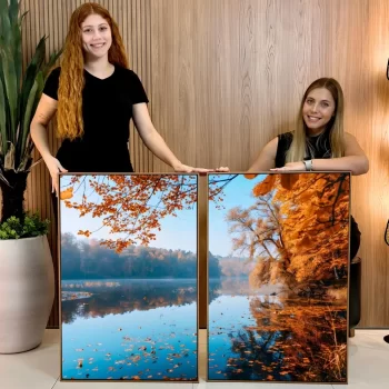 Kit Quadro Decorativo Lago De Outono I