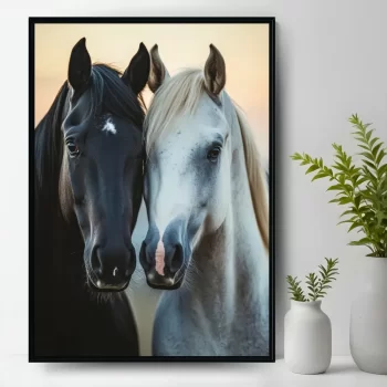 Quadro Decorativo Dupla De Cavalos I