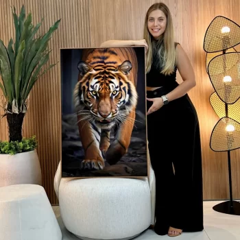 Quadro Decorativo Tigre Caminhando