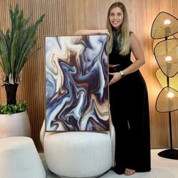 Quadro Decorativo Abstrato Tons Azuis I