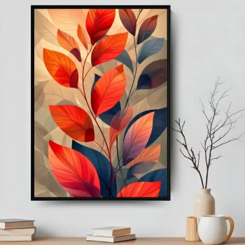 Quadro Decorativo Flores Tons Quentes