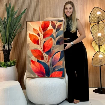 Quadro Decorativo Flores Tons Quentes