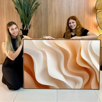 Quadro Decorativo Ondas Abstratas Neutras