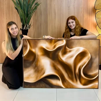 Quadro Decorativo Movimentos Dourados