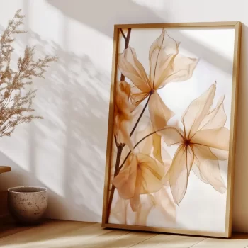 Quadro Decorativo Floral Tons Terrosos Neutro II