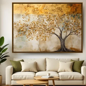 Quadro Decorativo Árvore Ouro Rústico