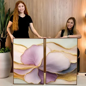 Kit Quadro Decorativo Sintonia Abstrata