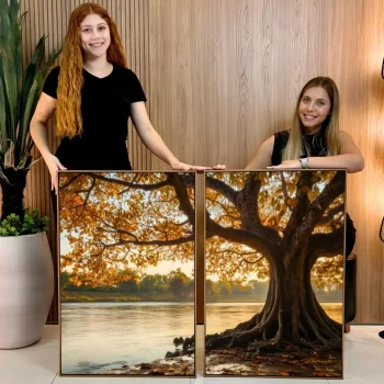 Kit Quadro Decorativo Árvore De Outono