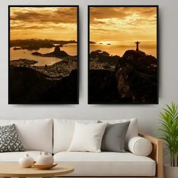 Kit Quadro Decorativo Vista Rio De Janeiro