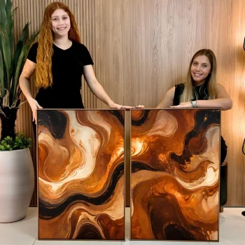 Kit Quadro Decorativo Abstrato Clássico