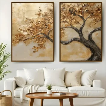 Kit Quadro Decorativo Árvore Rústica