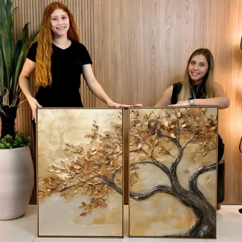 Kit Quadro Decorativo Árvore Rústica