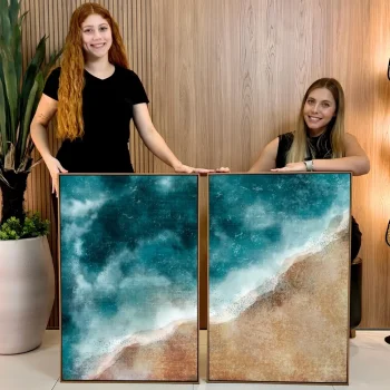 Kit Quadro Decorativo Horizonte Azul