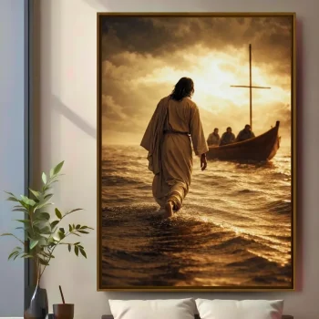 Quadro Decorativo Jesus Andando Sobre As Águas